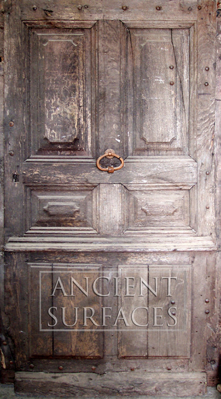 Ancient hand carved wooden door circa 18th century
