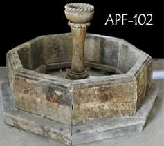 antique courtyard fountain out of stone