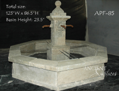 Atique Tuscan style pool fountain out of Limestone