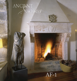 An elegant Italianate antique stone fireplace