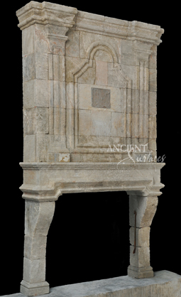 Antique Reclaimed Fireplace mantle with an overmantle
