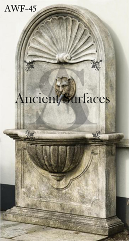 Antique lion head French Provincial wall fountain salvaged from the south of Europe circa 18th century