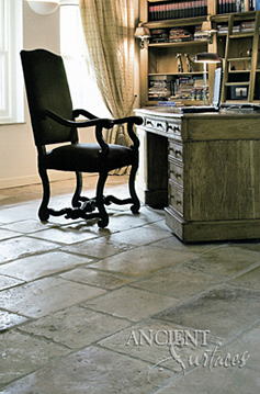 Old reclaimed Biblos Stone shown installed in a southern plantation style home in Dallas, TX
