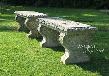 Antique limestone bench reclaimed from England circa 18th century