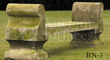 Antique limestone bench reclaimed from England circa 19th century