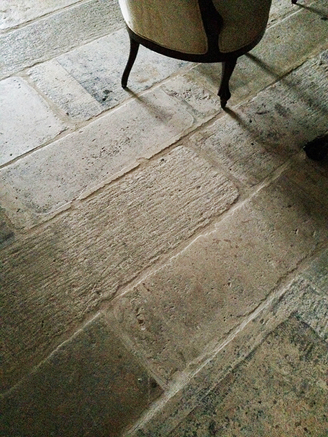 Antique reclaimed Biblos Stone is similar to the Biblical and is being featured in an outdoor loggia of a Provence style home in Brentwood CA
