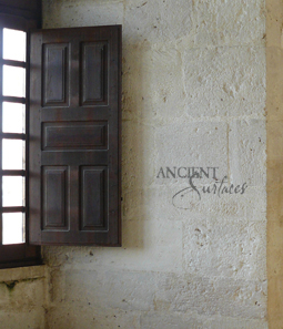 kronos limestone cladding on the inside walls of a French Bastide style farmhouse