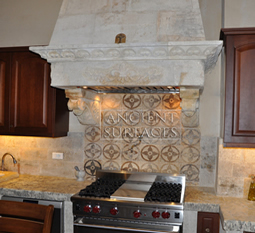 Antique Limestone Kitchen Range Hood