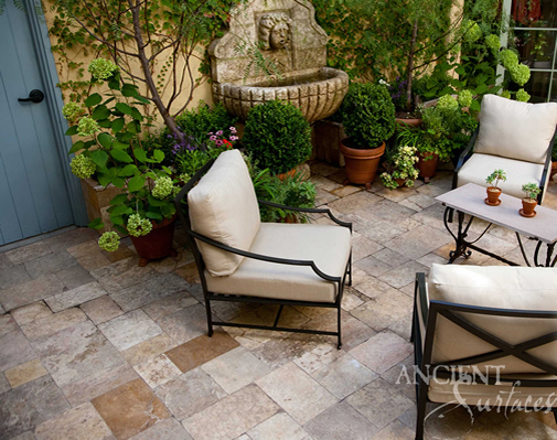 Antique Limestone Floors the Arcane Selection French Limestone in an Outdoor Patio