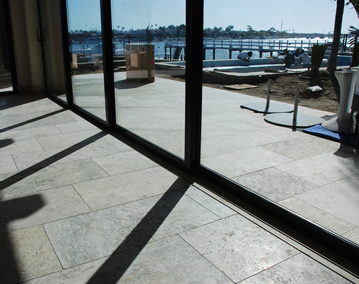 Antique Limestone Floors the Millennium Selection installed in a Newport Beach Private Custom Home