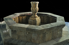 antique courtyard fountain out of stone