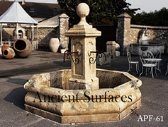 antique ctagonal limestone fountain