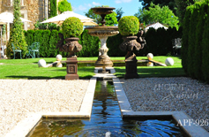 antique courtyard fountain out of stone