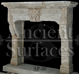 This unique limestone surround has a very nice keystone