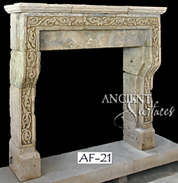 An antique Stone Fireplace by Ancient Surfaces