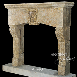 An antique Stone Fireplace by Ancient Surfaces