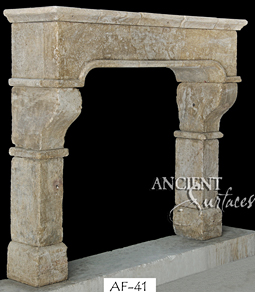 An antique Stone Fireplace by Ancient Surfaces