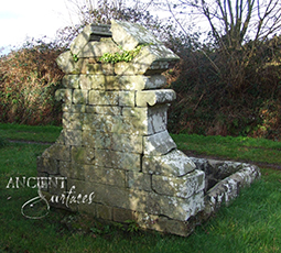 A beautiful 17th century antique reclaimed limestone wall fountain salvaged from the south of France