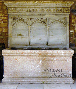 A beautiful 17th century antique reclaimed limestone wall fountain salvaged from the south of France