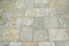 Antique reclaimed ‘Arcane stone’ pavers limestone flooring installed on all outdoor backyard, courtyard and side yard patios, stairs and catwalks