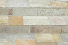 Antique reclaimed ‘Arcane stone’ pavers limestone flooring installed on all outdoor backyard, courtyard and side yard patios, stairs and catwalks
