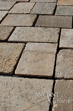 An old restored farmhouse featuring our antique Biblos Stone that is similar to the Biblical Stone. Project in Pugglia, Italy.