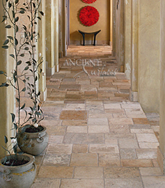 Ancient Biblos Stone aka Biblical Stone covering the entire northern Italian style home in Montecito, CA 