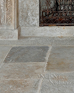Ancient reclaimed Biblos Stone also named Biblical Stone is installed in the livig room of a home in Cupertino, CA 