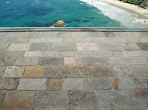 Ancient reclaimed Biblos Stone also named Biblical Stone is installed in a $16 million home in Palo Alto, CA 