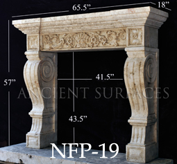 a directoire style hand carved fireplace mantel