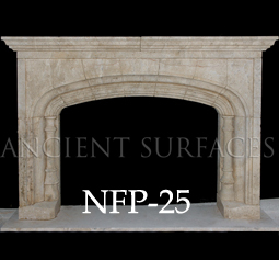 a french provencial stone fireplace mantels