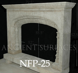 A 16th century Louis style fireplace stone mantel hand carved in France