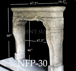 This Stone fireplace has nice corbelled legs supporting a simple piece Tuscan style lintel