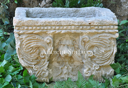 Antique Lion Head Stone Planter