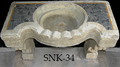 Ancient 16th century Italian Renaissance era marble inlayed sink restored to its former glory by our uniquely talented artisans wonderful inlayed ancient work shown on its surface