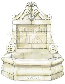 Hand carved stone water fountain